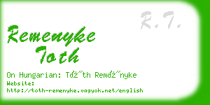 remenyke toth business card